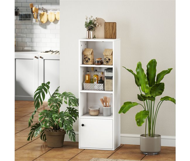 Estantería para Libros Melamina de Madera, MDF HOMCOM Blanco