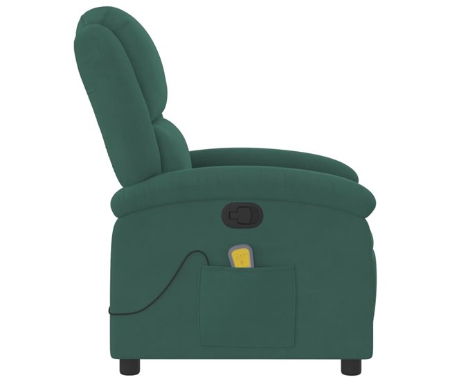 Sillón Reclinable De Masaje Verde Oscuro