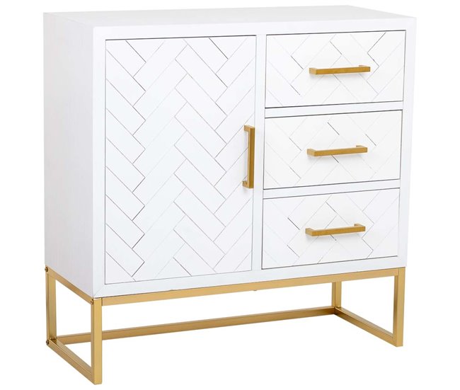 Aparador de madera y metal Blanco