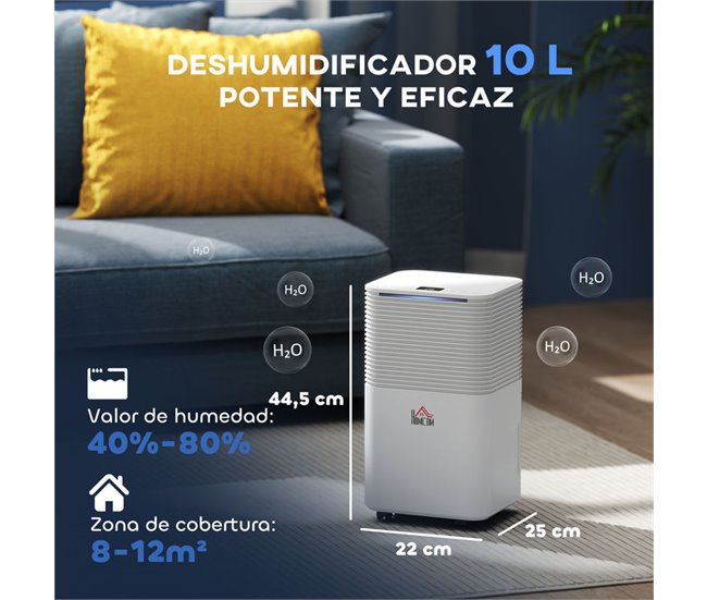 Deshumidificador ABS HOMCOM, hogar - climatización Blanco