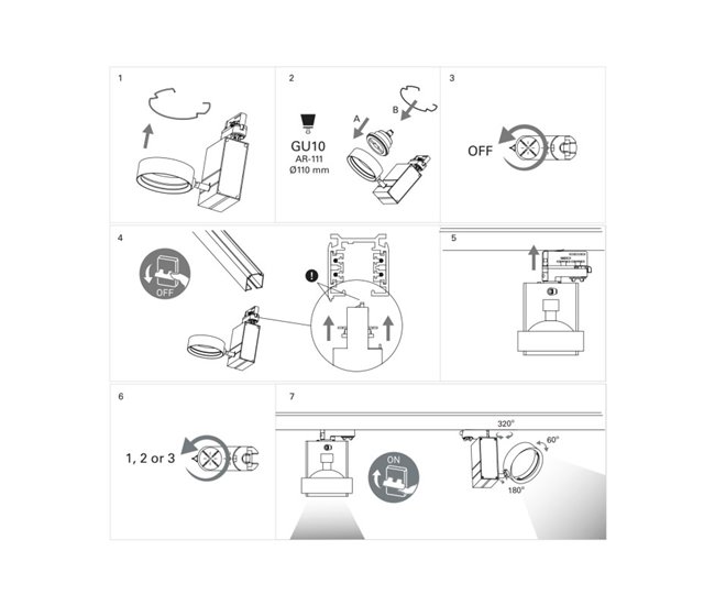 Forlight Proyector Ip20 Key Model Round Gu10 15W Blanco