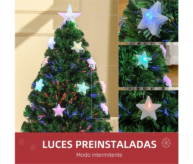 Árbol de Navidad PVC, hierro HOMCOM, hogar - decoración hogareña Verde