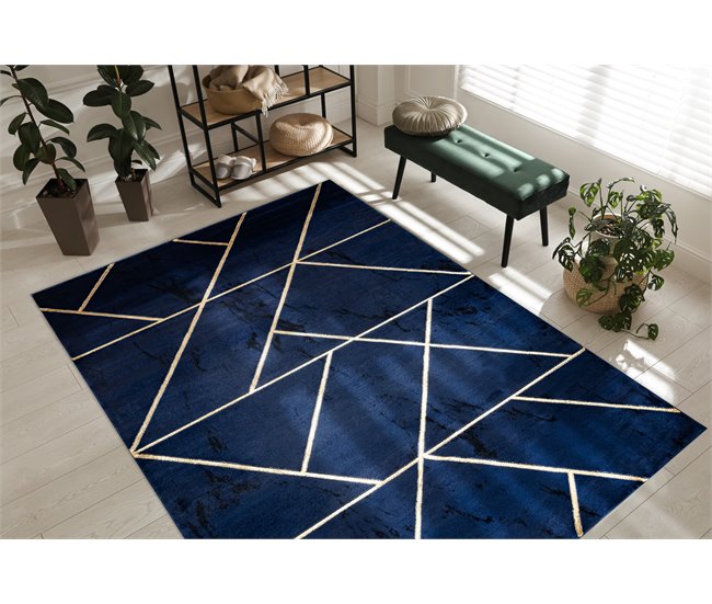 Alfombra EMERALD exclusivo 1012 glamour 120x170 Azul Marino