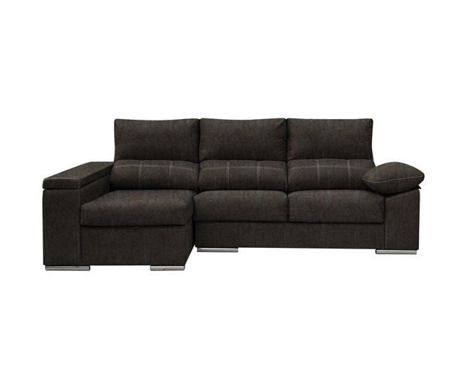 Sofa Chaise Longue Reclinable, con Arcon Antracita