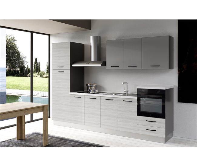 Cocina GILDA 2.0 derecha Gris Claro/ Madera Gris