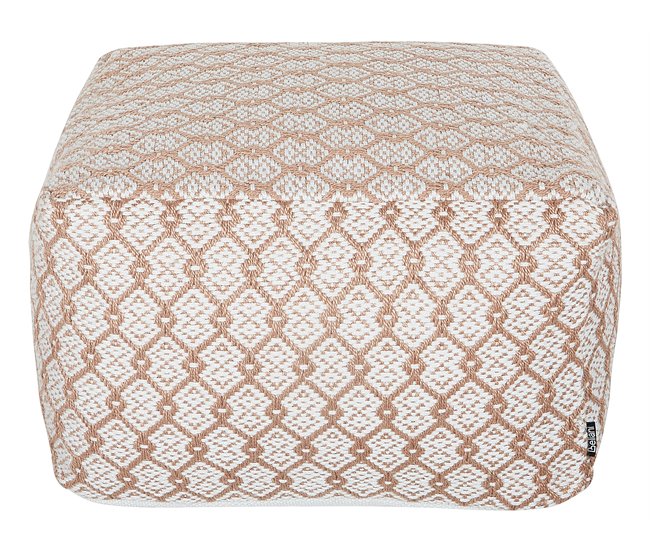 Beliani Puf SHORAN Blanco/ Beige