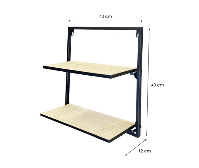 Acomoda Textil – Estante para pared de Madera. (2 Baldas) Madera Clara