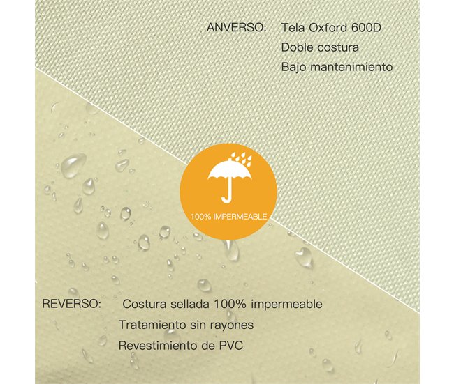 Funda Protectora para Sillas Tela Oxford Outsunny Beige