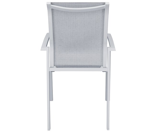 Set de jardín con mesa y 6 sillas ANZIO color gris Blanco