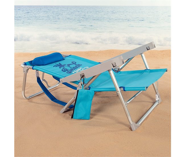 Aktive Pack 2 sillas playa plegables bajas y multiposición Azul