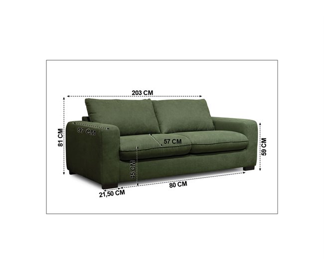 Sofá cama SWEET 2 plazas con apertura italiana Verde