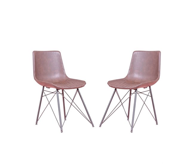 Pack de 2 sillas vintage - Jules Marron