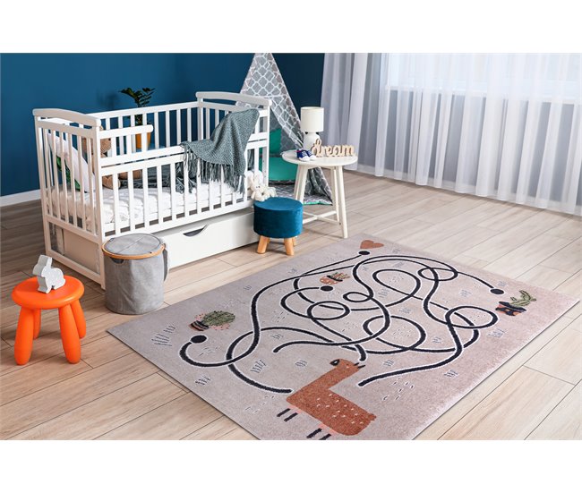 Alfombra FUN Game para niños juego de llama 240x330 Beige