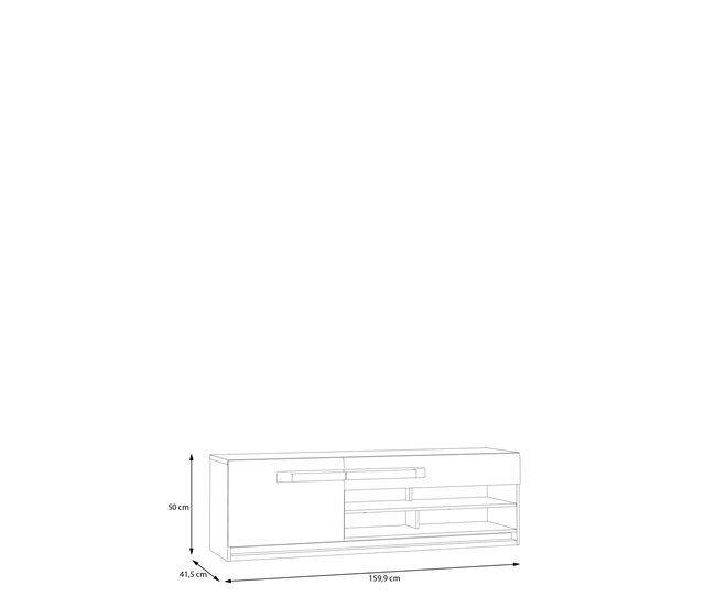 Mueble tv 1 puerta 1 cajón MONTREAL  Negro/ Madera