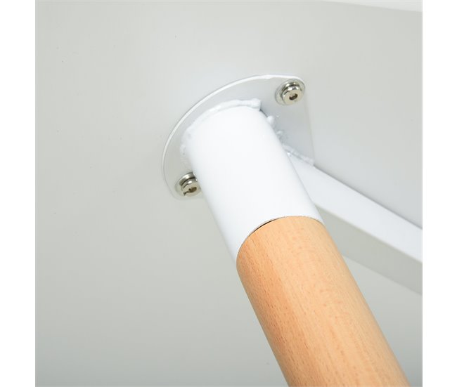 Mesa de Comedor Metal, Tablero de MDF de Grado E1, Madera de Haya 120x60 Blanco