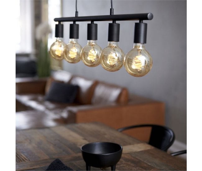 Regleta de techo Paco (5 luces) Metal Nórdico Negro