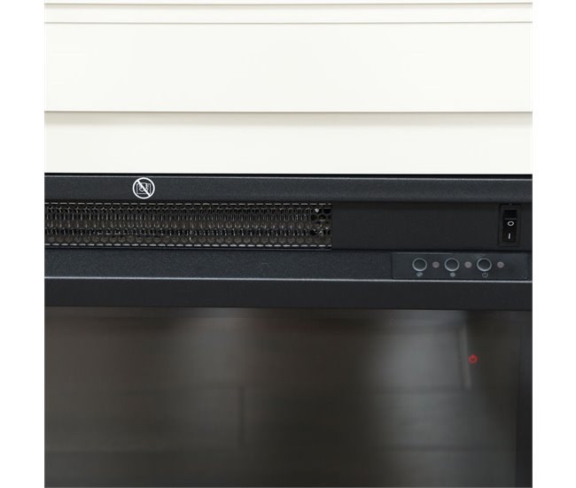 Chimenea Eléctrica MDF, Vidrio HOMCOM, hogar - climatización Blanco