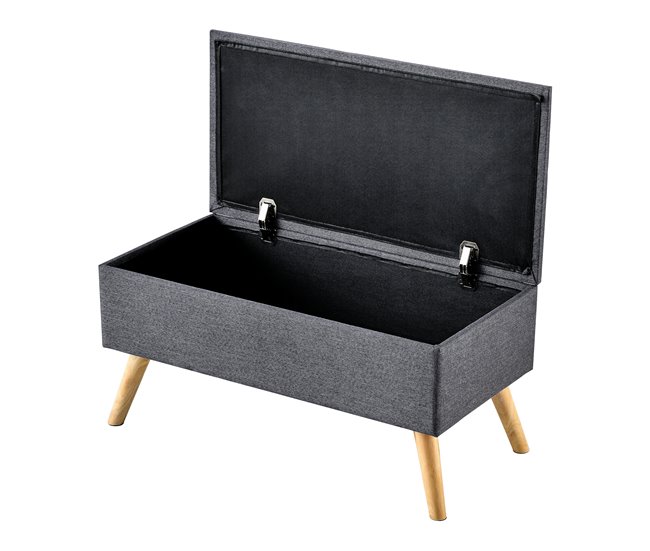 Banco Salford tapizado con almacenaje Salford 79x39 Gris Oscuro