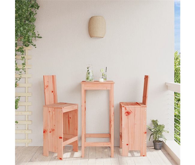 2 Taburetes altos de madera Blanco