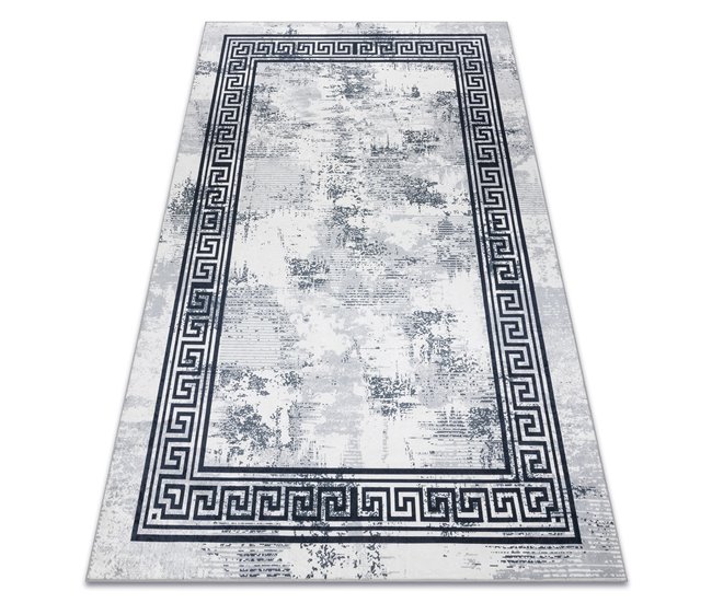 Alfombra lavable ANDRE 1189 Mármol griego 80x150 Blanco/ Gris