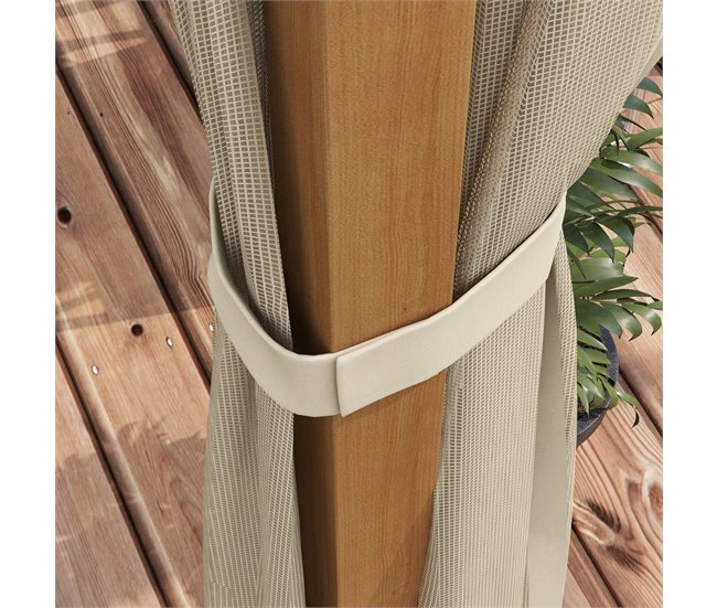 Pérgola de Jardín Aluminio, Poliéster Outsunny Marron