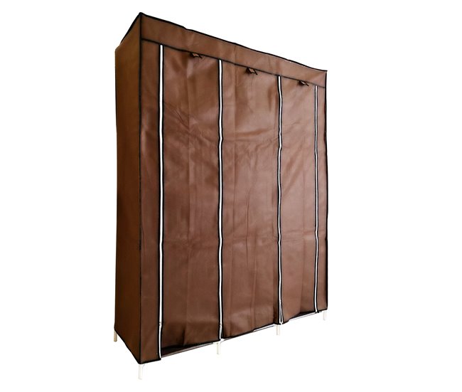 Armario Vestidor Tela Con Puertas Cremallera Nyana Home Marron