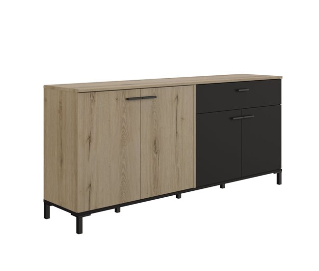 Aparador 4 puertas 1 cajón L180 cm - TRUST Marron