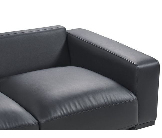 Beliani Sofá de 2 plazas Piel sintética SOVIK Negro