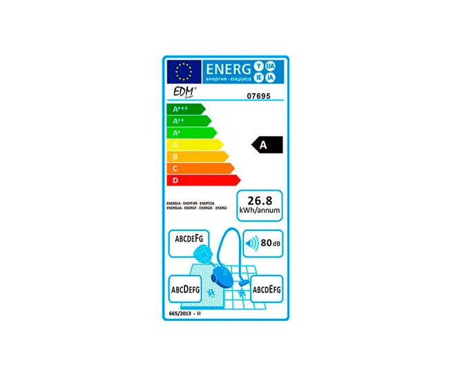 Aspirador de trineo EDM 700W tecnología multiciclónica sin bolsas A Rojo