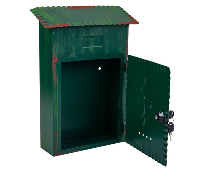 Buzón de metal Verde