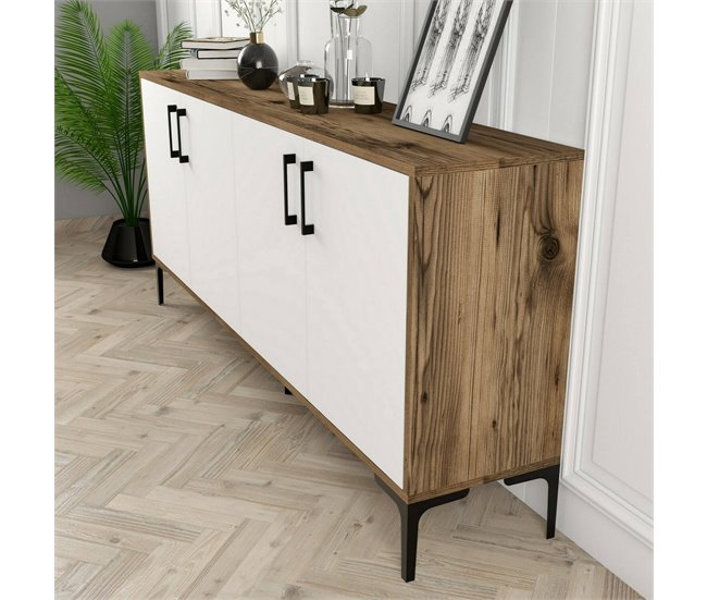 Aparador efecto madera 180 Blanco/ Madera