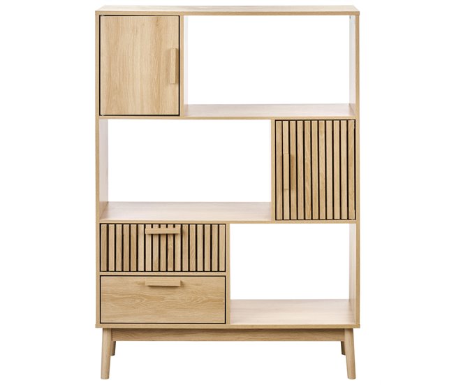 Beliani Librería LYNWOOD Madera Clara