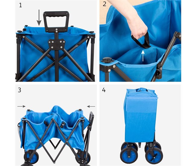 Aktive Carro playa plegable Azul