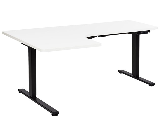 Beliani Escritorio ajustable DESTINES 160x109 Blanco/ Negro
