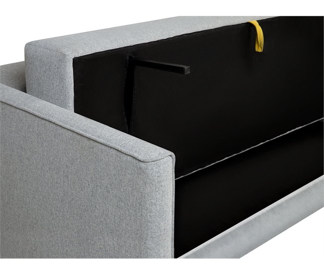 Beliani Sofá de 3 plazas Poliéster EKSJO Gris Claro