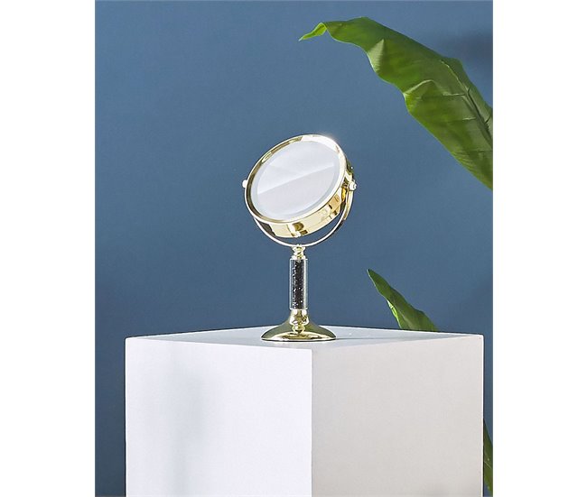 Beliani Espejo de maquillaje BAIXAS 18x12 Dorado