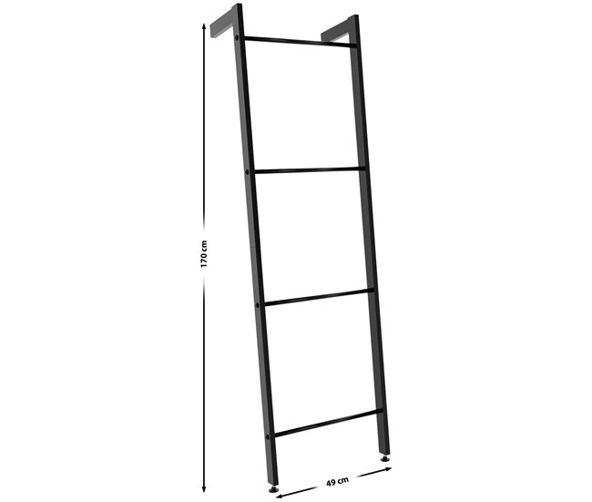 Toallero escalera Betti de 4 barras Negro