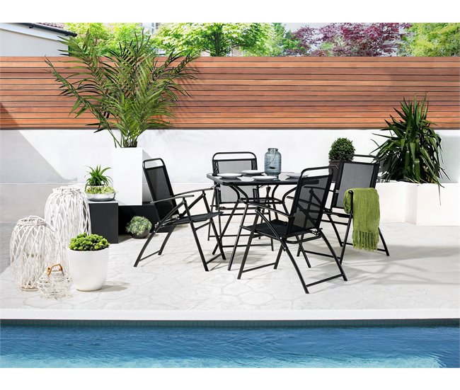 Beliani Conjunto de comedor LIVO Negro