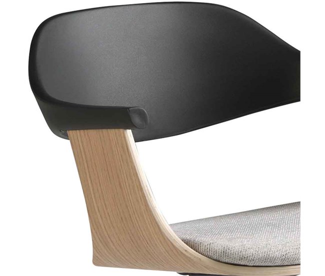 ANGEL CERDA Silla oficina giratoria tela gris claro y pvc negro Gris