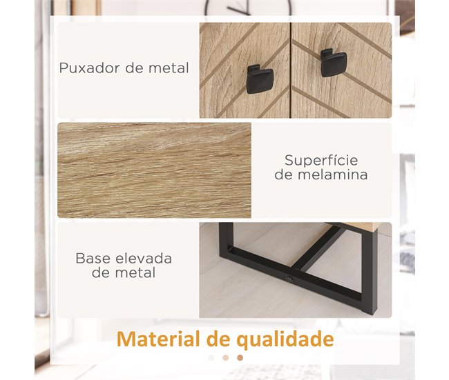 Aparador de Cocina Melamina de Madera, MDF, Metal HOMCOM Marron
