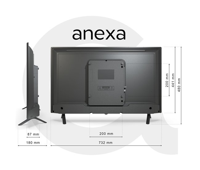 Televisor Smart TV 32 pulgadas - anexa SMART32C01HG Negro/ Gris