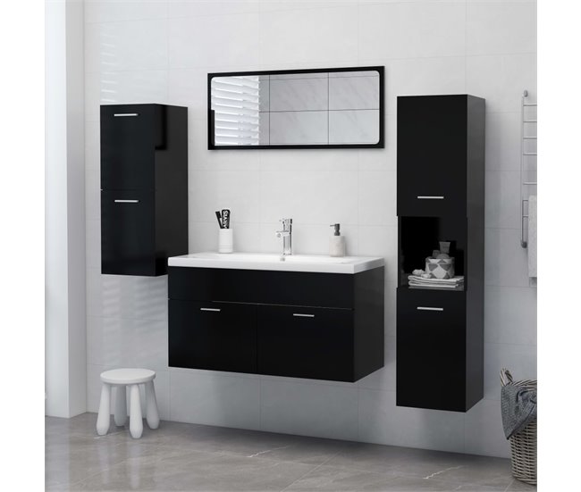 Armario de baño madera contrachapada 30 Blanco