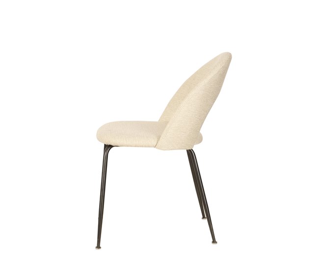 Silla de comedor tapizada en tela RITA Beige