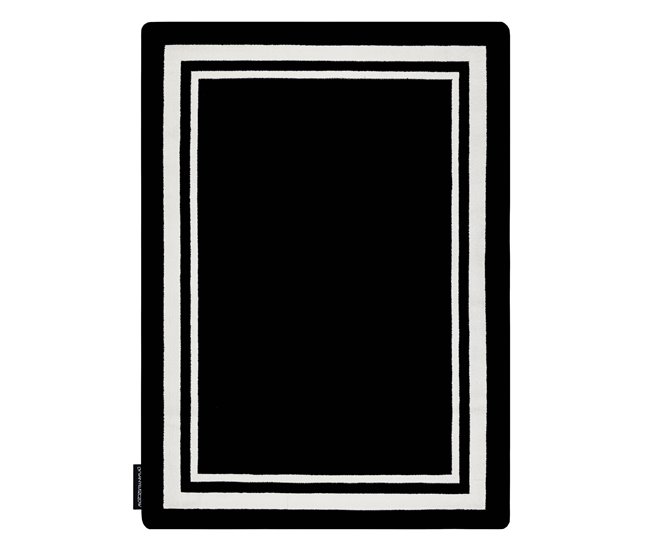 Alfombra HAMPTON Border cuadro 200x290 Negro
