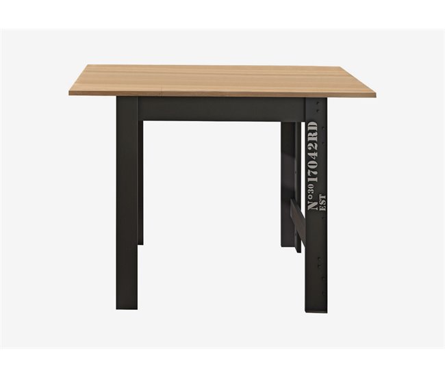 Mesa de cocina extensible INDUSTRY Negro/ Madera