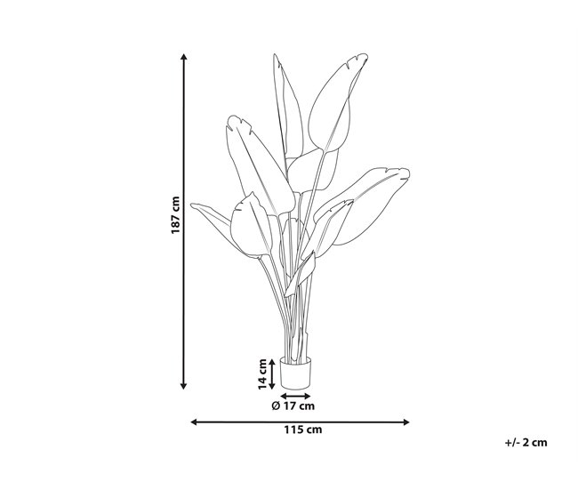 Beliani Planta artificial ÁRBOL BANANA Verde