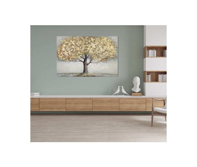 Pintura original ARBOL DORADO XXL 118CM marca MARCOMUEBLE Dorado