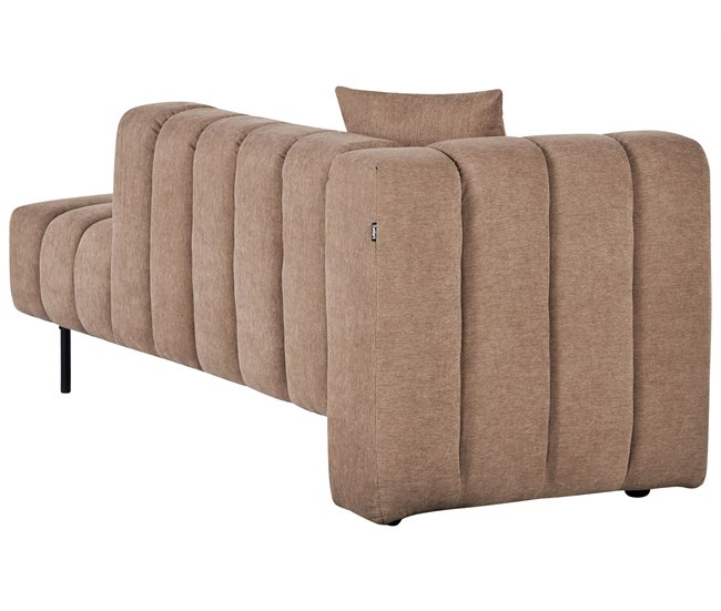 Beliani Chaise longue izquierdo Poliéster LANNILS Marron Claro