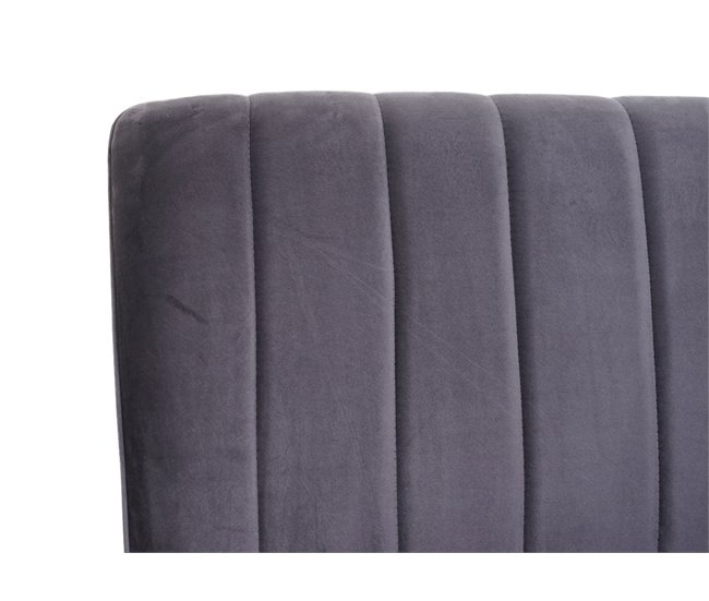 Banco sofá comedor tapizado con respaldo en terciopelo Gris