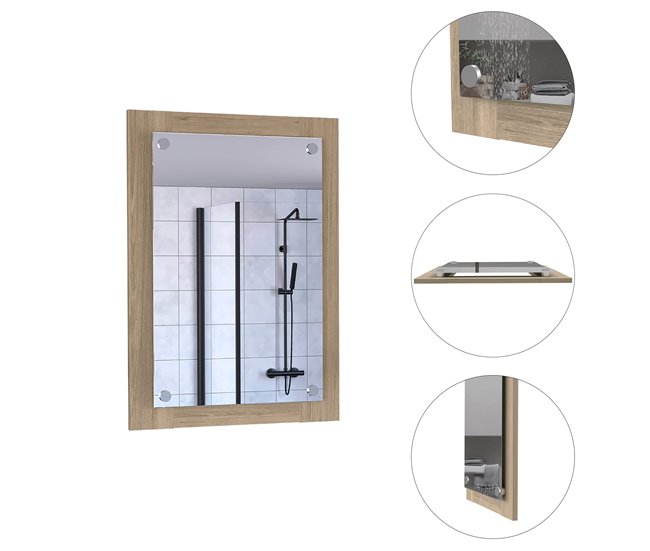 Espejo de Baño Vanguard, con forma rectangular Marron Claro